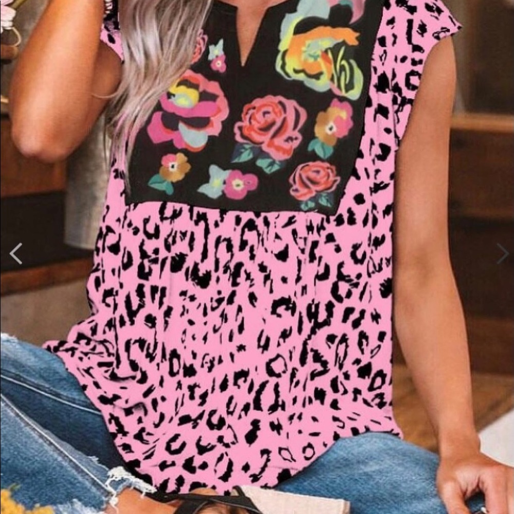 Floral Leopard Tank